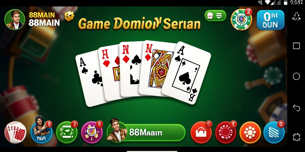 Tampilan gameplay seru dalam permainan Domino 88MAIN.
