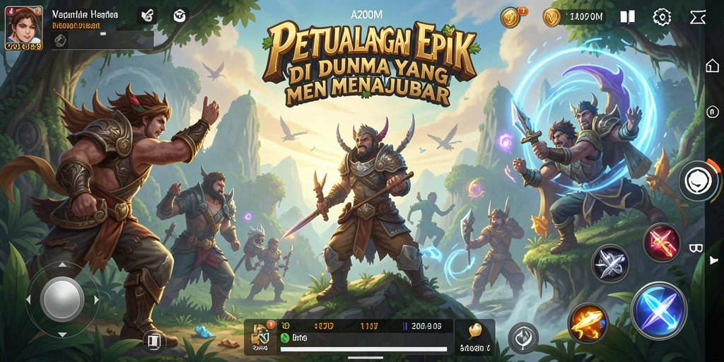Tampilan gameplay A200M yang menegangkan di dunia petualangan.
