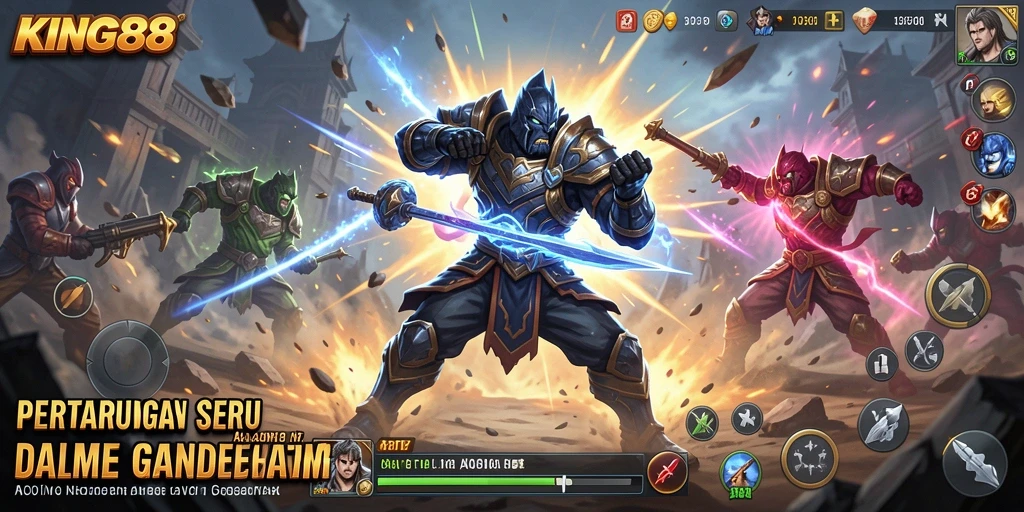 Tangkapan layar menunjukkan aksi berapi-api dalam KING88.