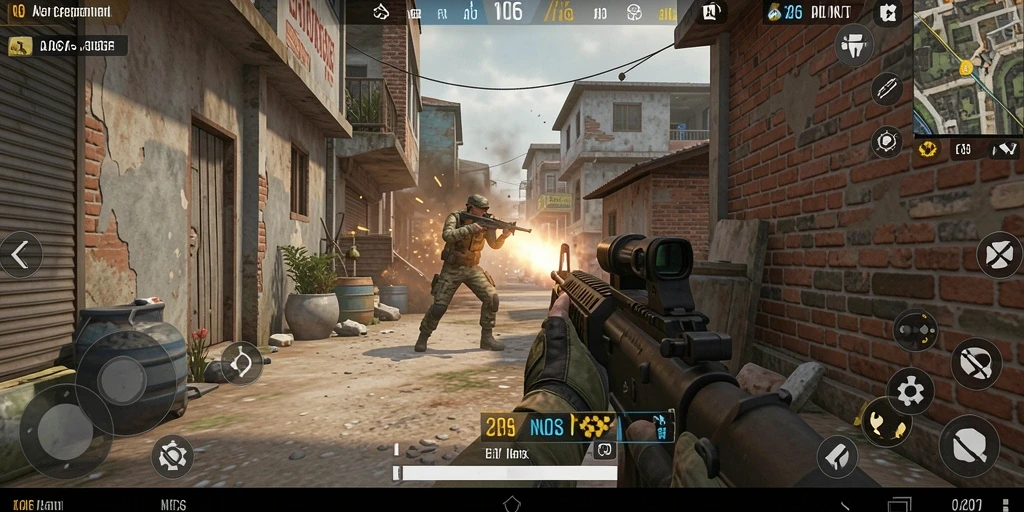 Gameplay intens di N06 dengan grafis menakjubkan dan aksi menegangkan.
