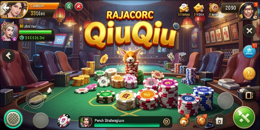 Gameplay seru di RAJACORC yang penuh strategi QiuQiu.
